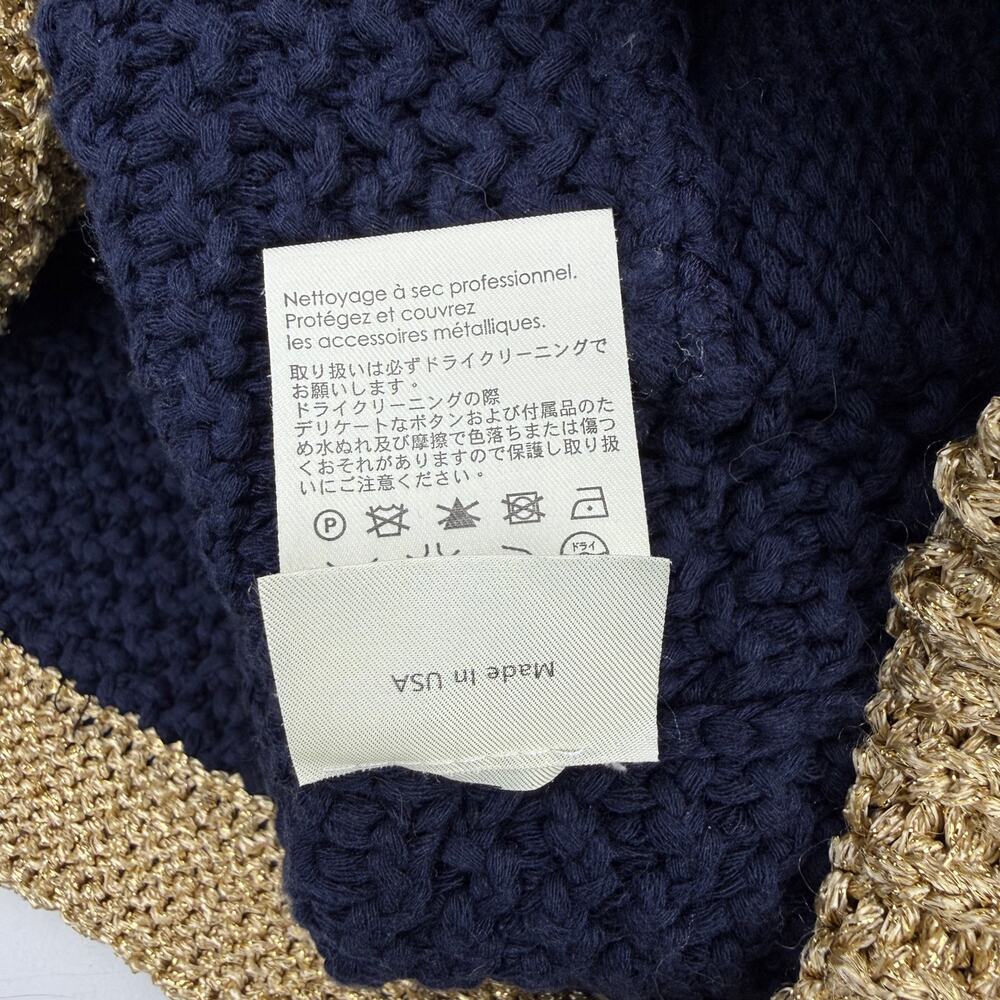 3.1 PHILLIP LIM Knitted Cardigan Size XS Navy Metallic Gold - Picture 6 of 7